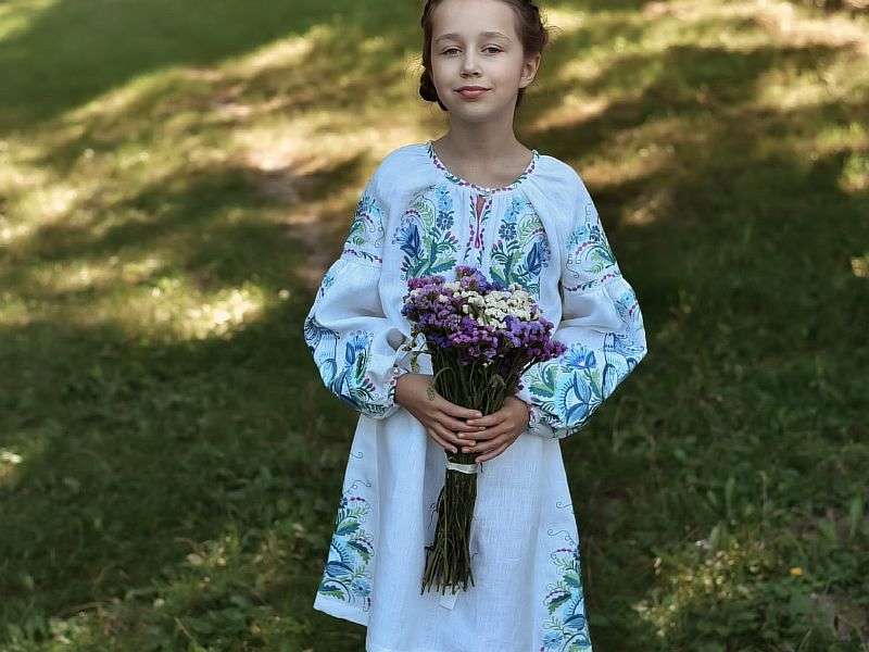 Embroidered dress for a girl