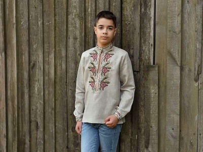 Embroidered shirt for the boy's birthday