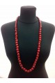 Long red necklace (strung on an elastic band)