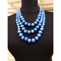 Купити Triple wooden necklace blue, blue  в Крамниці вишитого одягу
