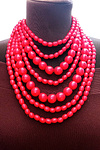 7-row necklace ties with cords.
