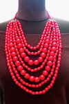7-row necklace ties with cords.
