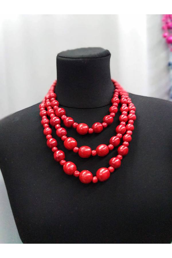 Three-row necklace