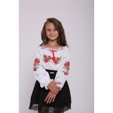 Vyshyvanka for a girl Olesya (white with red)