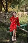 Embroidered vyshyvanka dress for a girl — Bird