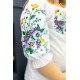 Daisy, blouse for girls with white satin stitch embroidery