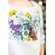 Daisy, blouse for girls with white satin stitch embroidery