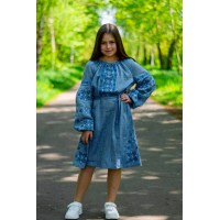 Перунів цвіт, сукня-вишиванка для дівчини з лляної тканини 43057