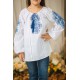 Sofia, embroidered shirt for a girl with blue embroidery
