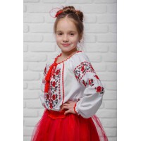 A red rose, embroidered children's blouse