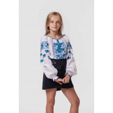 A blue rose, embroidered children's blouse