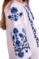 Embroidered shirt for a girl "Ptashka", blue embroidery.