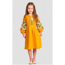 Соломія, сукня вишиванка для дівчинки жовта