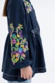 Embroidered tunic for a girl made of white linen Stasia