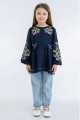 Embroidered tunic for a girl made of white linen Stasia
