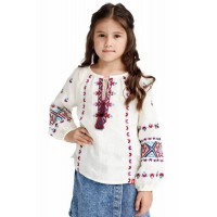 Solomia. Milk embroidered dress for a girl