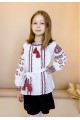 Embroidered shirt for girl Olesiia (white with red)