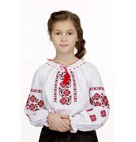 Children's white embroidered shirt with Ustina embroidery