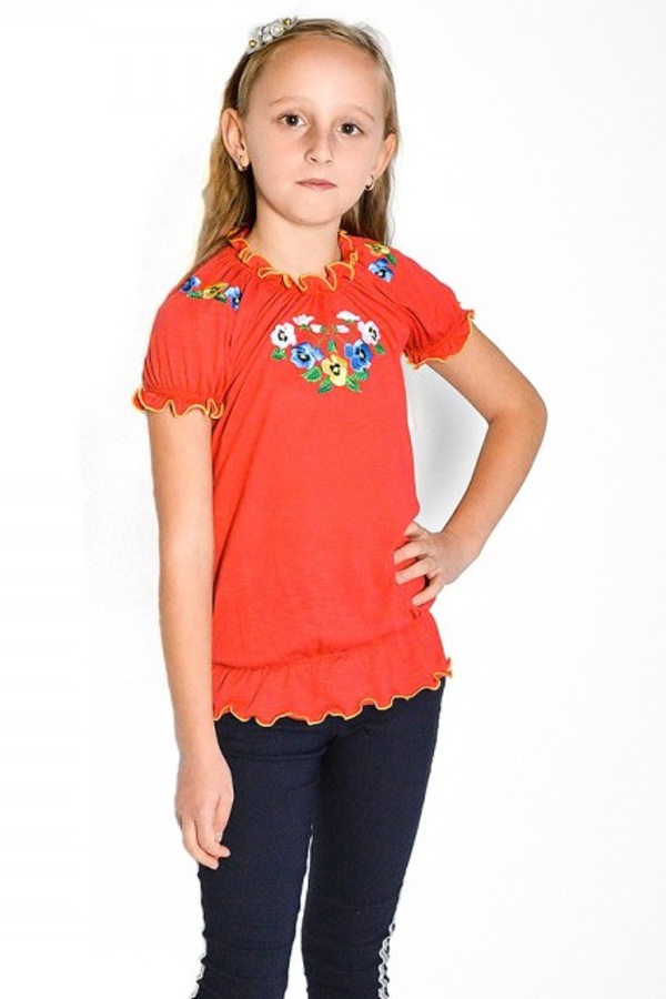 Child's t-shirt with embroidery "Bratki", 122-128