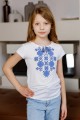 White t-shirt for girls with embroidery Floral Rhythm