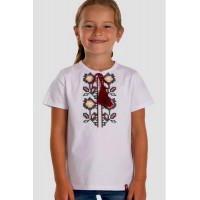 Children's T-shirt with burgundy embroidery Rosanna