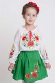 Спідниця для дівчинки зелена з маками, розмір 128