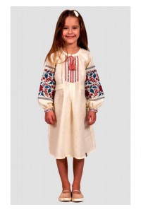 Solomia. Milk embroidered dress for a girl