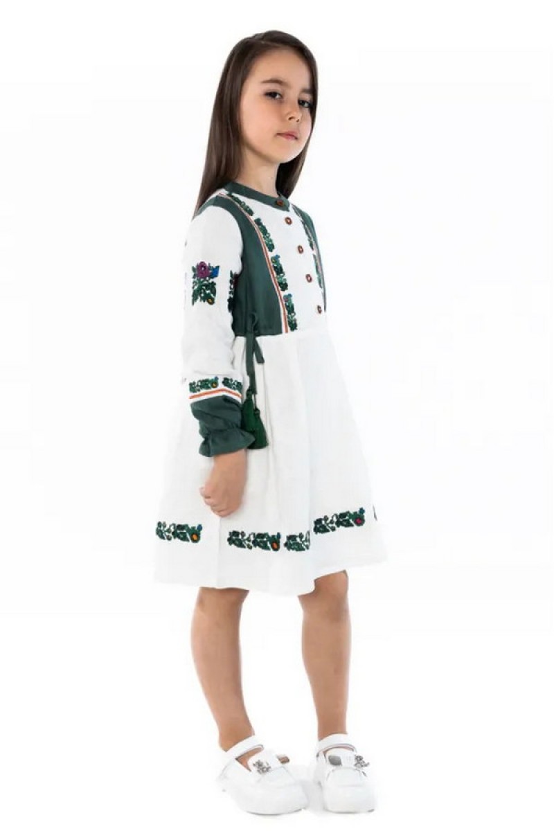 Solomia. Milk embroidered dress for a girl