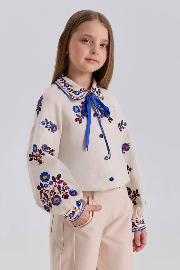 Vyshyvanka for a girl Yavorivska cream-colored