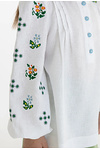 Embroidered shirt for a girl made of white semi-linen Jasmine