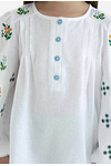 Embroidered shirt for a girl made of white semi-linen Jasmine