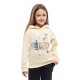 Abstraction, winter sweatshirt for a girl with a hood, decorated with embroidery