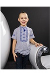 Ivanko, a boy's gray T-shirt with blue embroidery