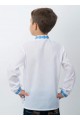 White embroidered shirt for a boy with blue embroidery