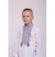 White embroidered shirt for a boy with yellow and blue embroidery 44003