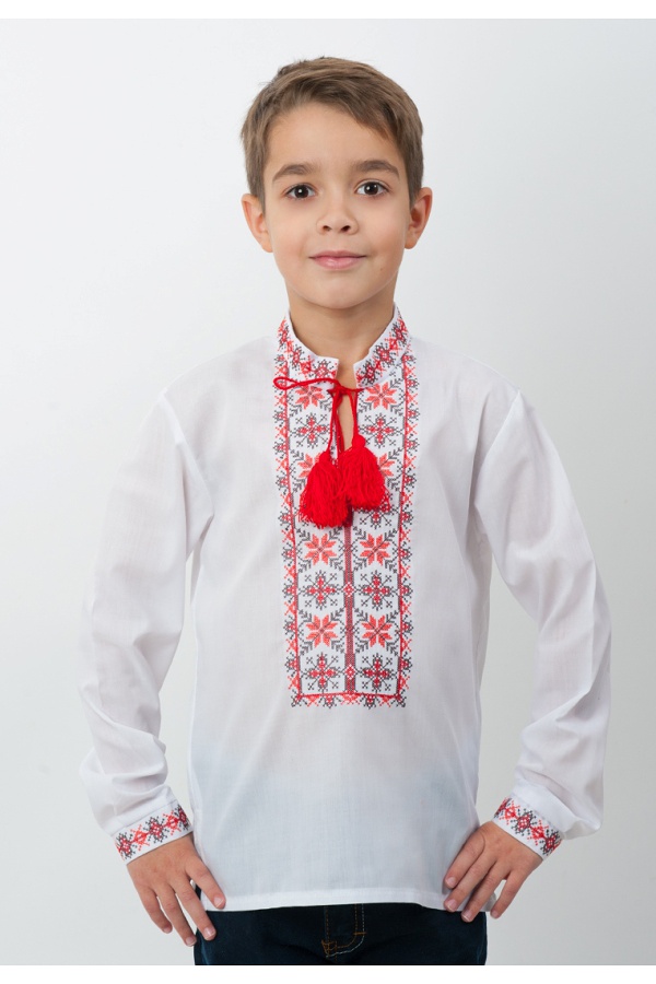 White embroidered shirt for a boy 44012