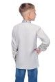 Podolyan, a shirt for a boy made of gray linen with blue embroidery