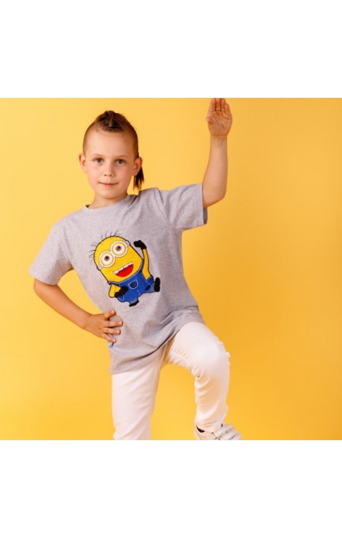 Миньон, футболка для мальчика с вышивкой