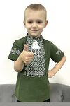 Зорянчик футболка для мальчика хаки с серым