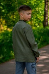 Embroidered shirt for boy Peruniv Tsvit, khaki linen