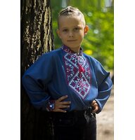 Вишиванка для хлопчика Говерла синя з червоним