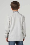 Podolian, embroidered shirt for a boy made of gray linen with blue embroidery