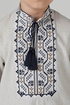 Podolian, embroidered shirt for a boy made of gray linen with blue embroidery