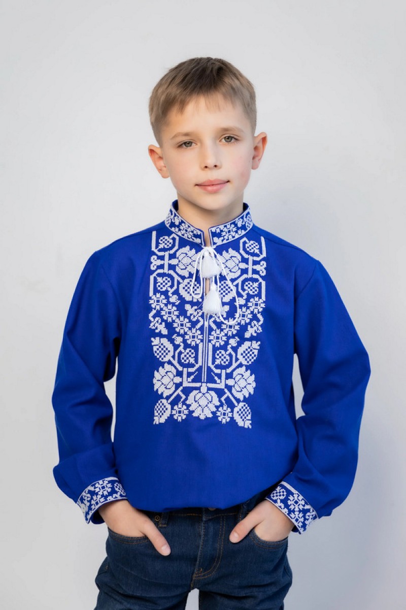 Вишиванка синя для хлопчика Всеволод