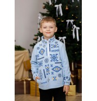 Children’s blue fleece sweatshirt with embroidery, Ustymchyk