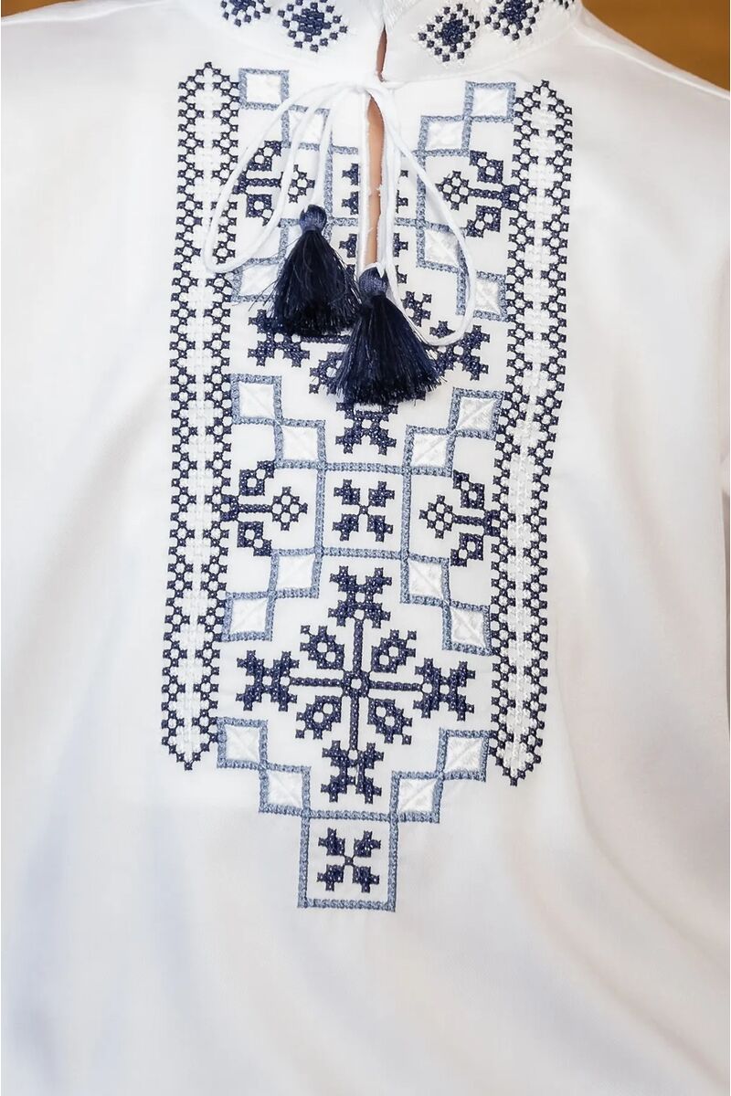 Blue embroidered shirt for the boy Vsevolod, 116