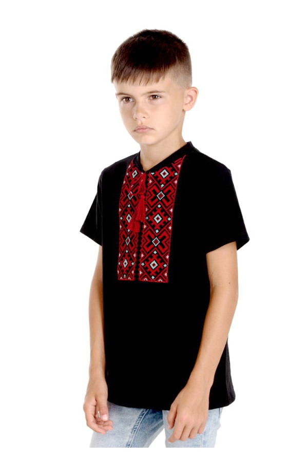 Black embroidered T-shirt Bogdan