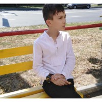Stepanko, white vyshivanka for a boy, size 122 cm
