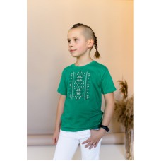 Defender, embroidered T-shirt for a boy, green