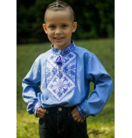 Hoverla, blue embroidered shirt for a boy